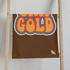 Stay Gold Retro Sticker Brown Cum Towel