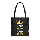 Keep Calm & Cum Queen King | Mix & Match Fun-Flirty Lovers’ Totes