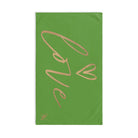 Gold Love Heart Lime Green Cum Towel