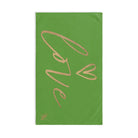Gold Love Heart Lime Green | Mix & Match Classic Fun-Flirty Lovers’ Towels