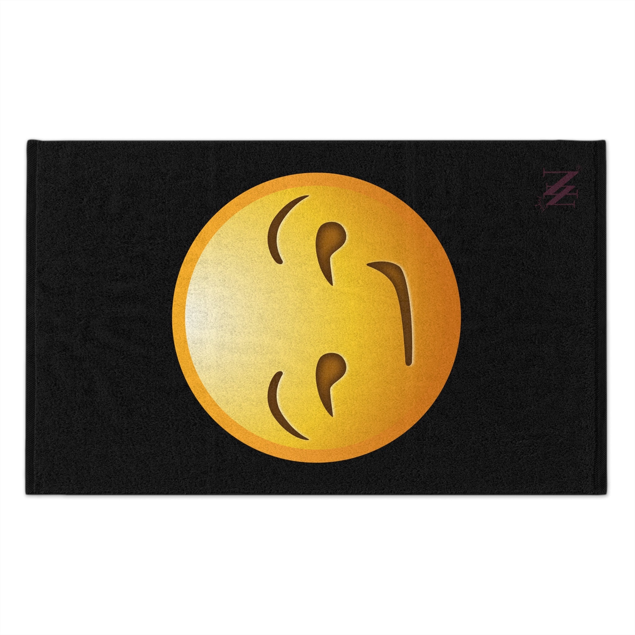 Smirking Face Emoji Black | Mix & Match Soft Fun-Flirty Lovers’ Towels