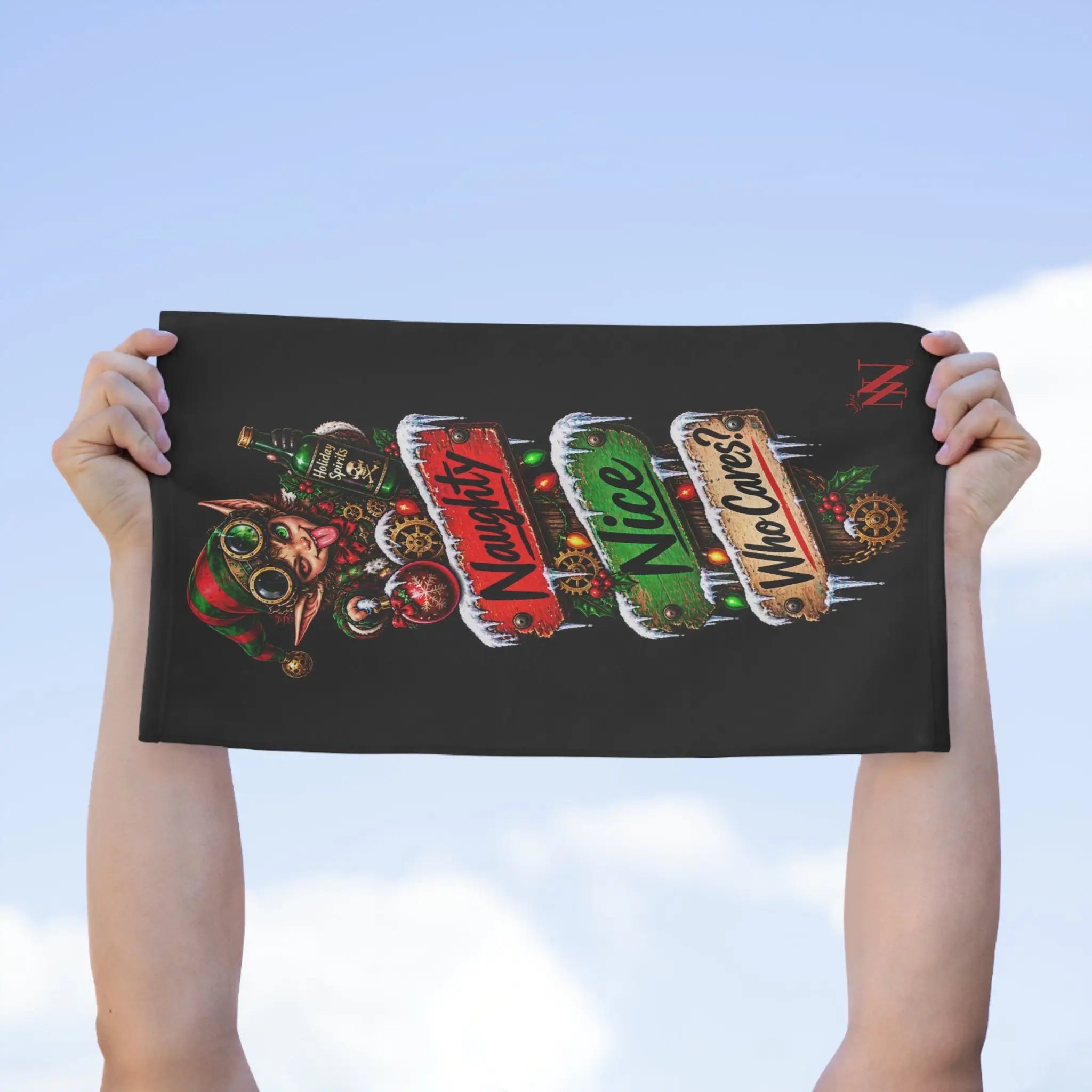 Naughty Nice Who Cares? Christmas | Nectar Napkins Fun-Flirty Lovers’ Towels