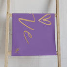 Gold Love Heart Light Purple Cum Towel