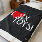 I Heart Sex Toys Black | Mix & Match Velveteen Fun-Flirty Lovers’ Blankets