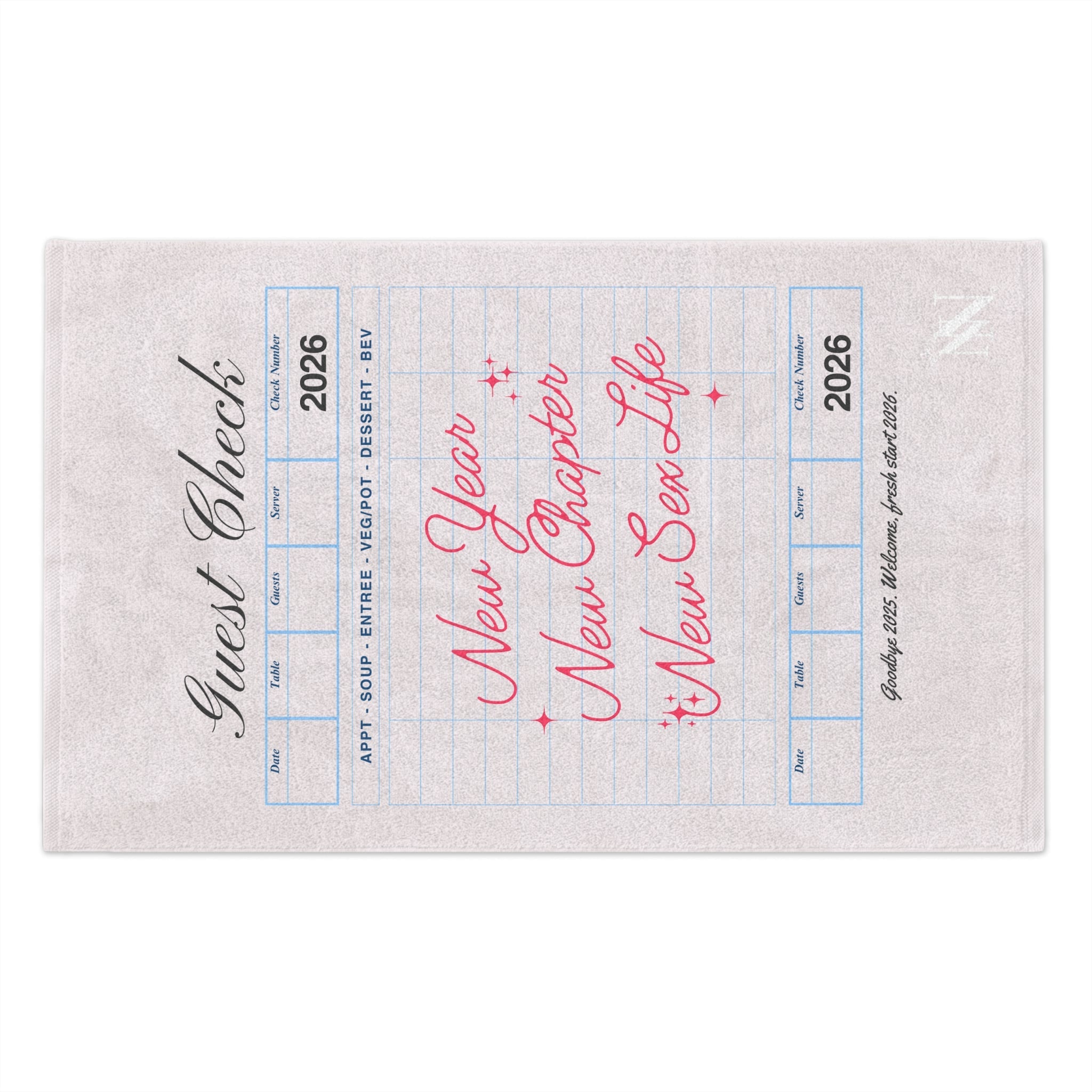 New Year New Sex Life Guest Check | Mix & Match Soft Fun-Flirty Lovers’ Towels
