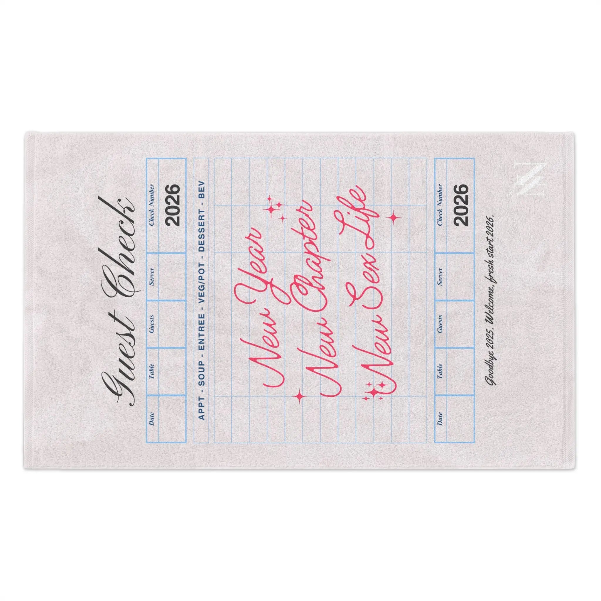 New Year New Sex Life Guest Check | Mix & Match Soft Fun-Flirty Lovers’ Towels