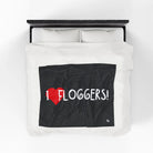 I Heart Floggers Black | Mix & Match Velveteen Fun-Flirty Lovers’ Blankets