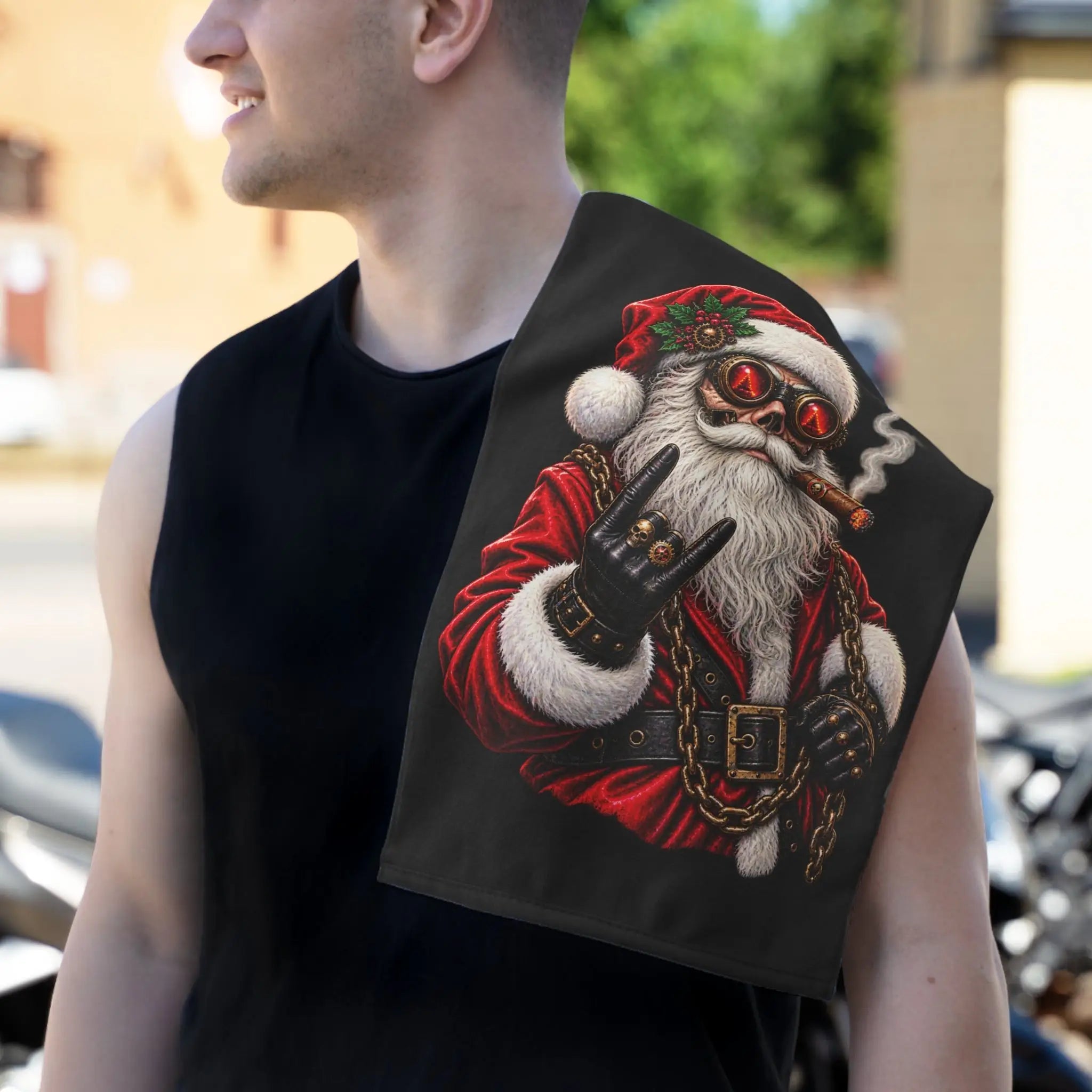 Santa in Chains Christmas | Nectar Napkins Fun-Flirty Lovers’ Towels
