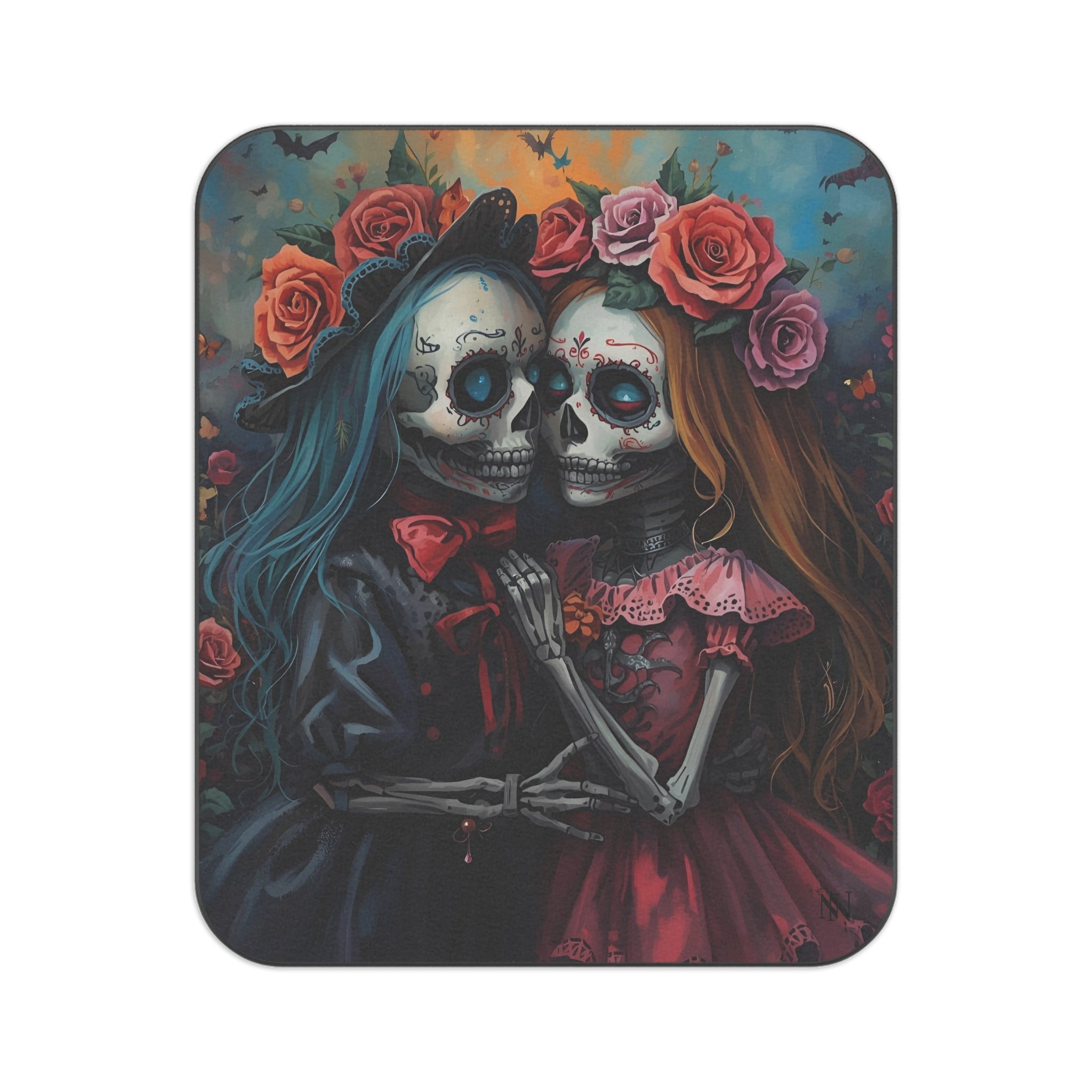 Traditional El Día de los Muertos Dolls | Mix Match Fun-Flirty Lovers’ Water-Resistant Blankets