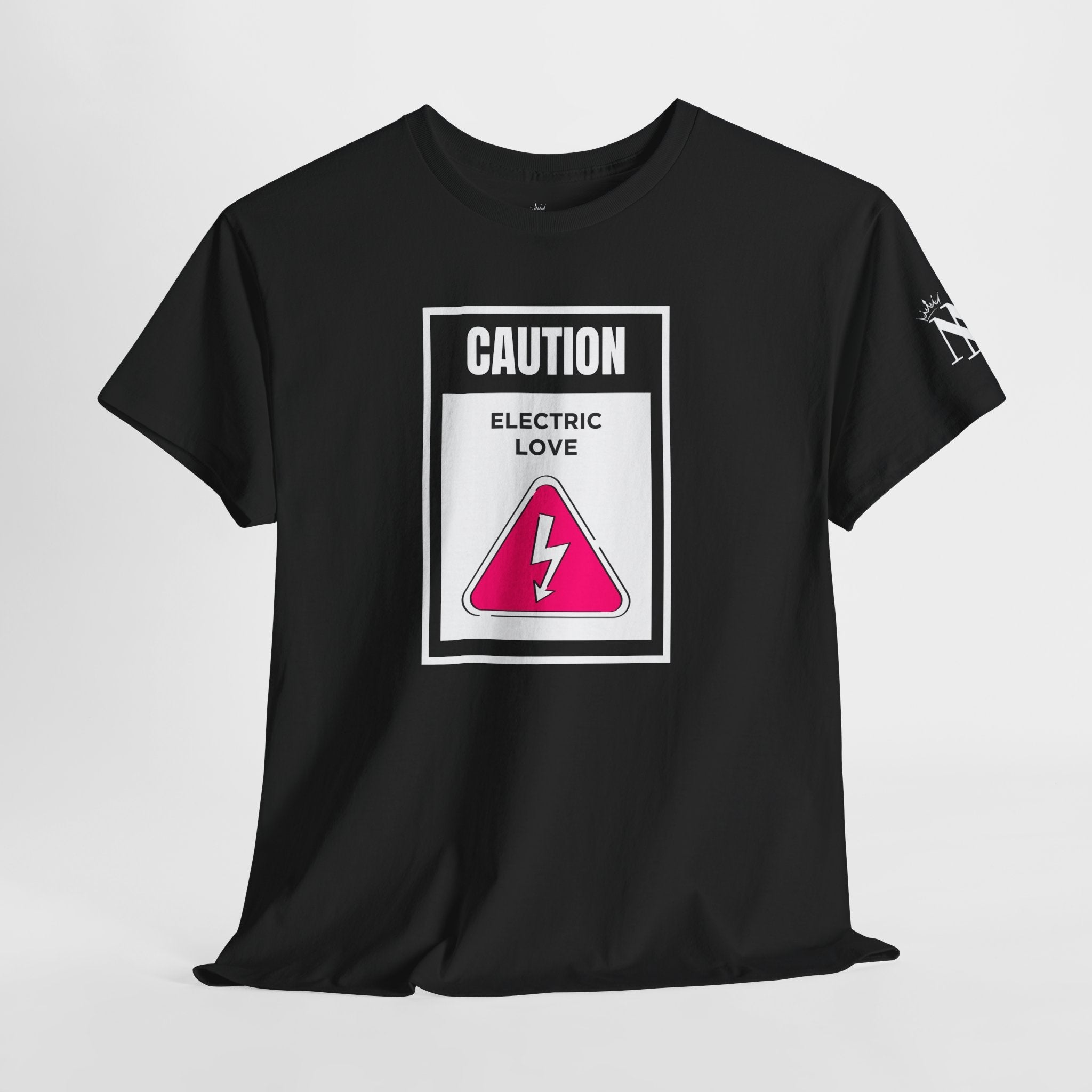 Caution Electric Love Romantic Couples Sex Gifts 100% Cotton T-Shirt