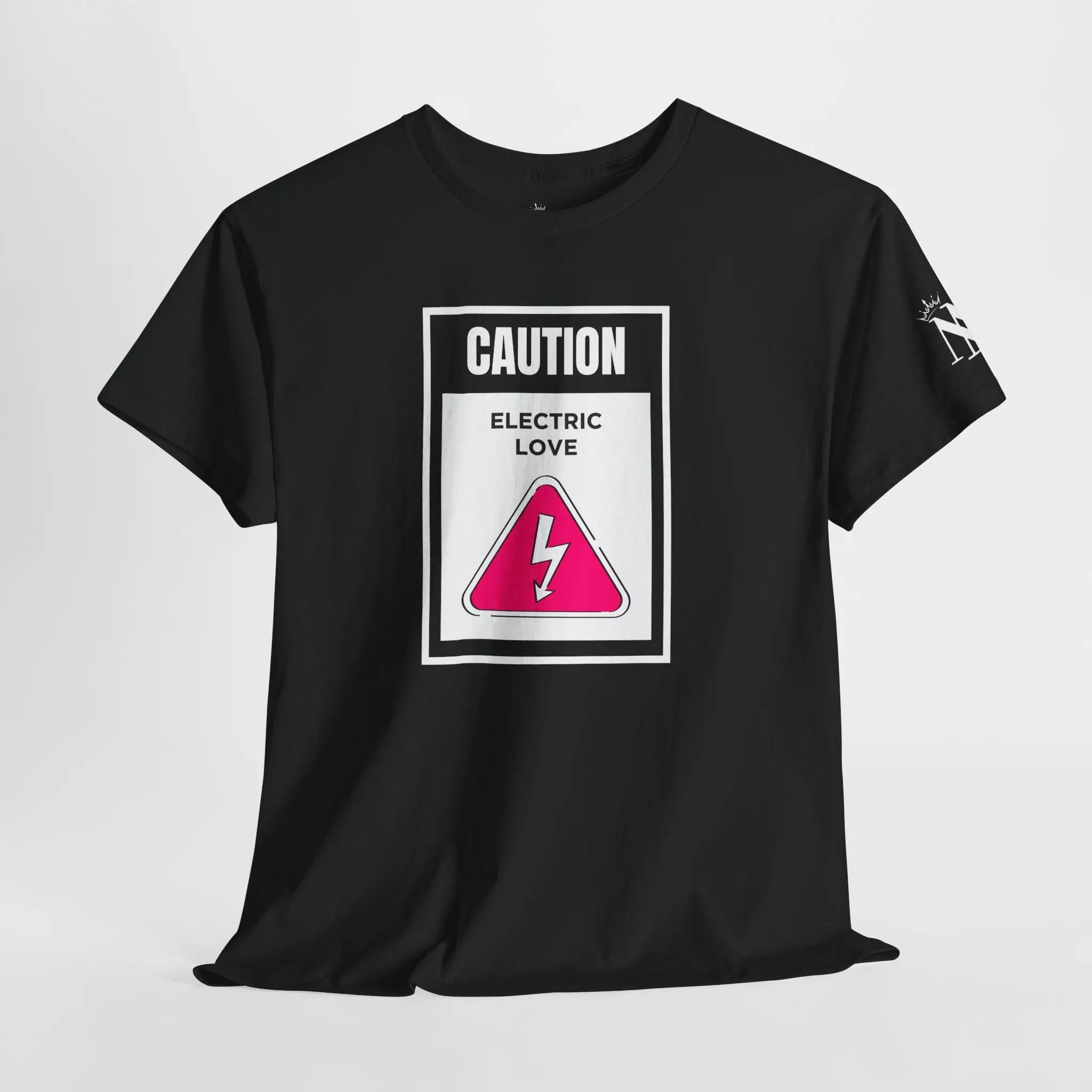 Caution Electric Love Romantic Couples Sex Gifts 100% Cotton T-Shirt