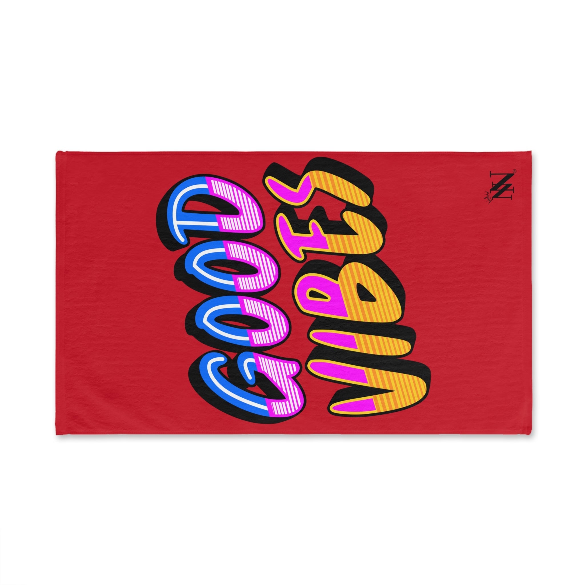 Neon Rainbow Good Vibes Red Cum Towel
