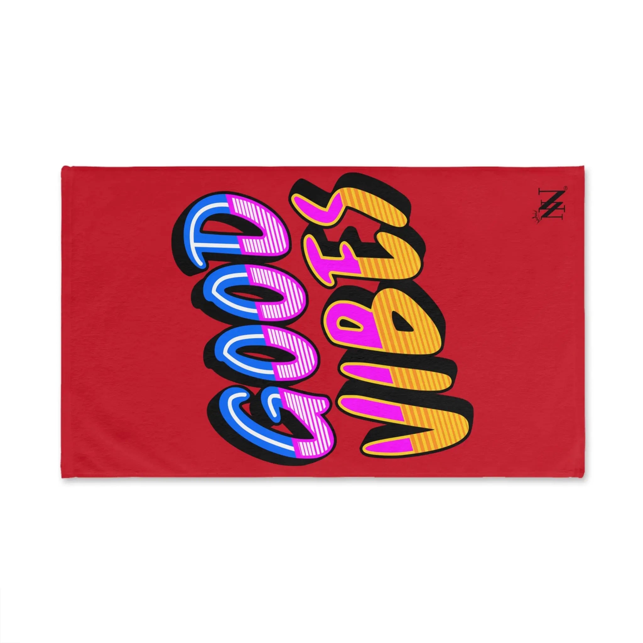 Neon Rainbow Good Vibes Red Cum Towel