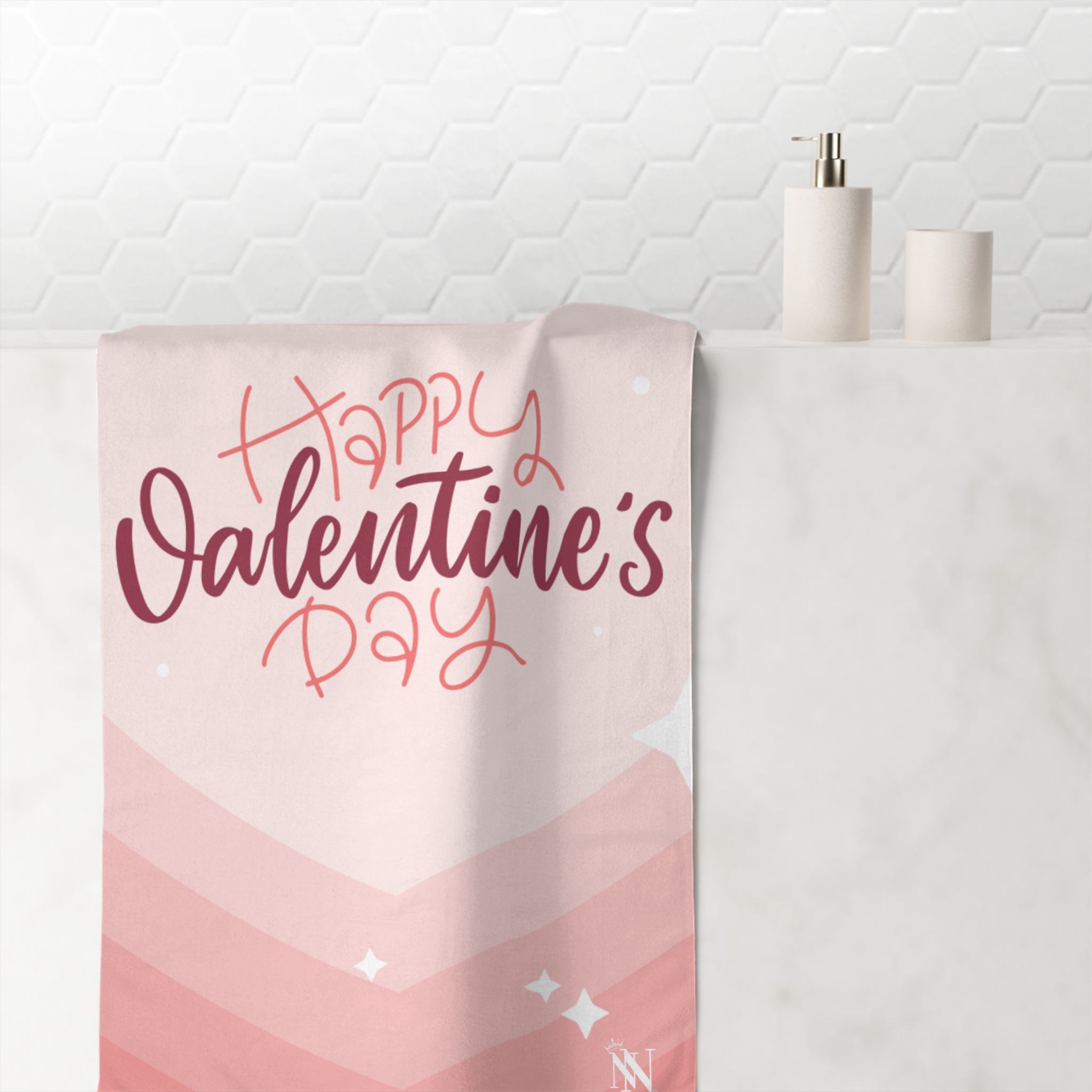 Happy Valentine’s Day Ombre Heart Fun Over Sized Sex Towel