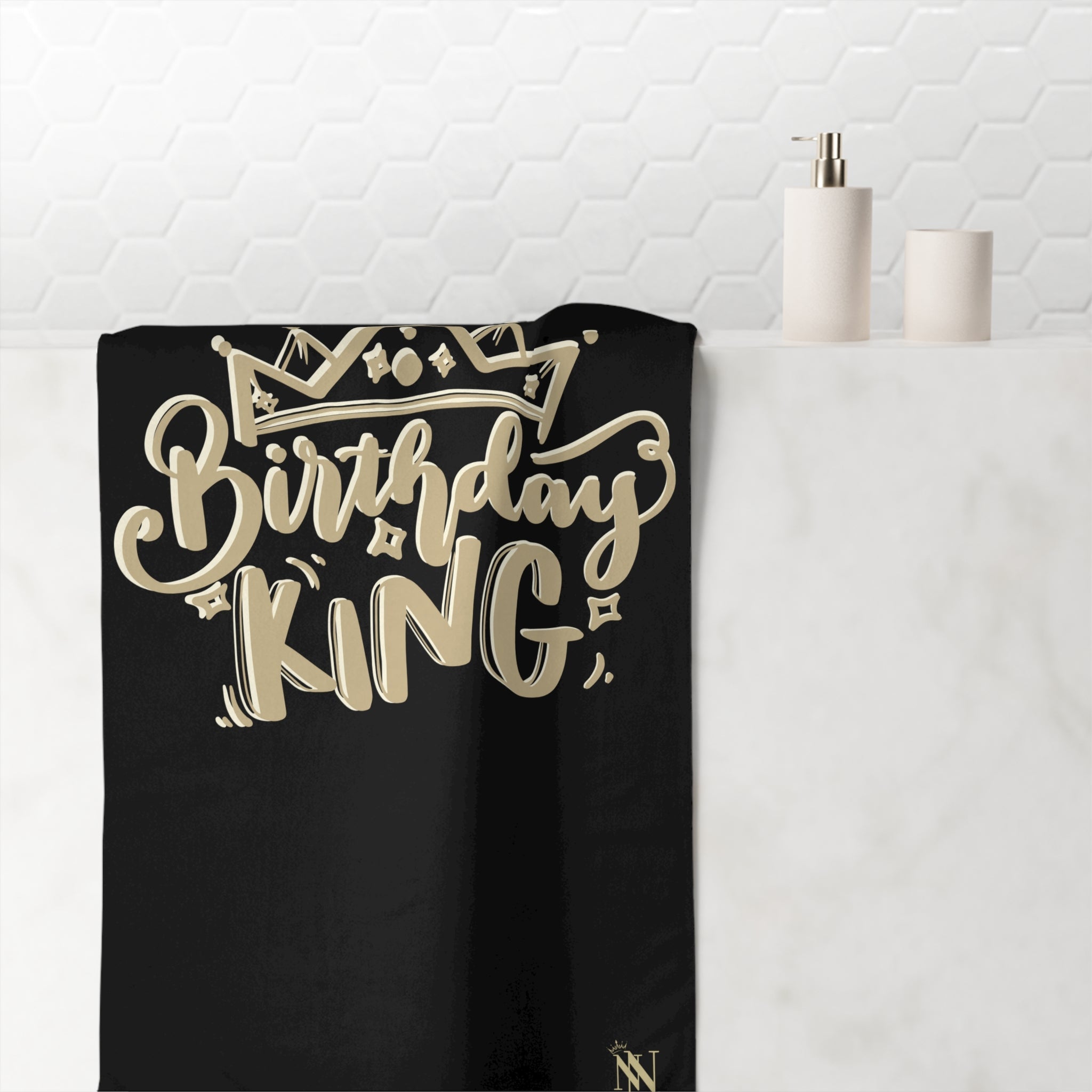 Gold Crown Birthday King | Mix & Match XL Fun-Flirty Lovers’ Towels