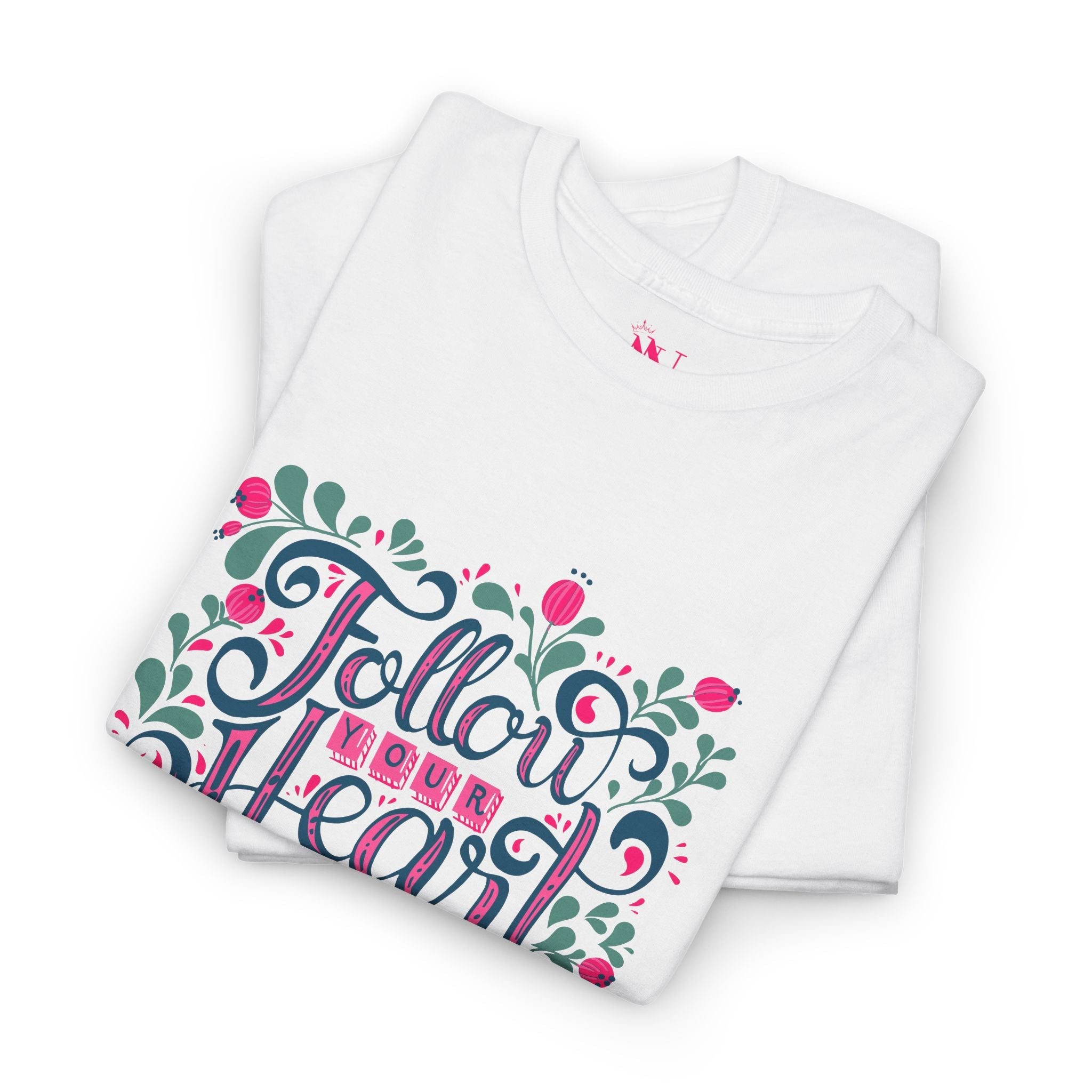 Follow Your Heart Floral | Mix & Match Cotton Unisex Fun-Flirty Lovers’ T-Shirts