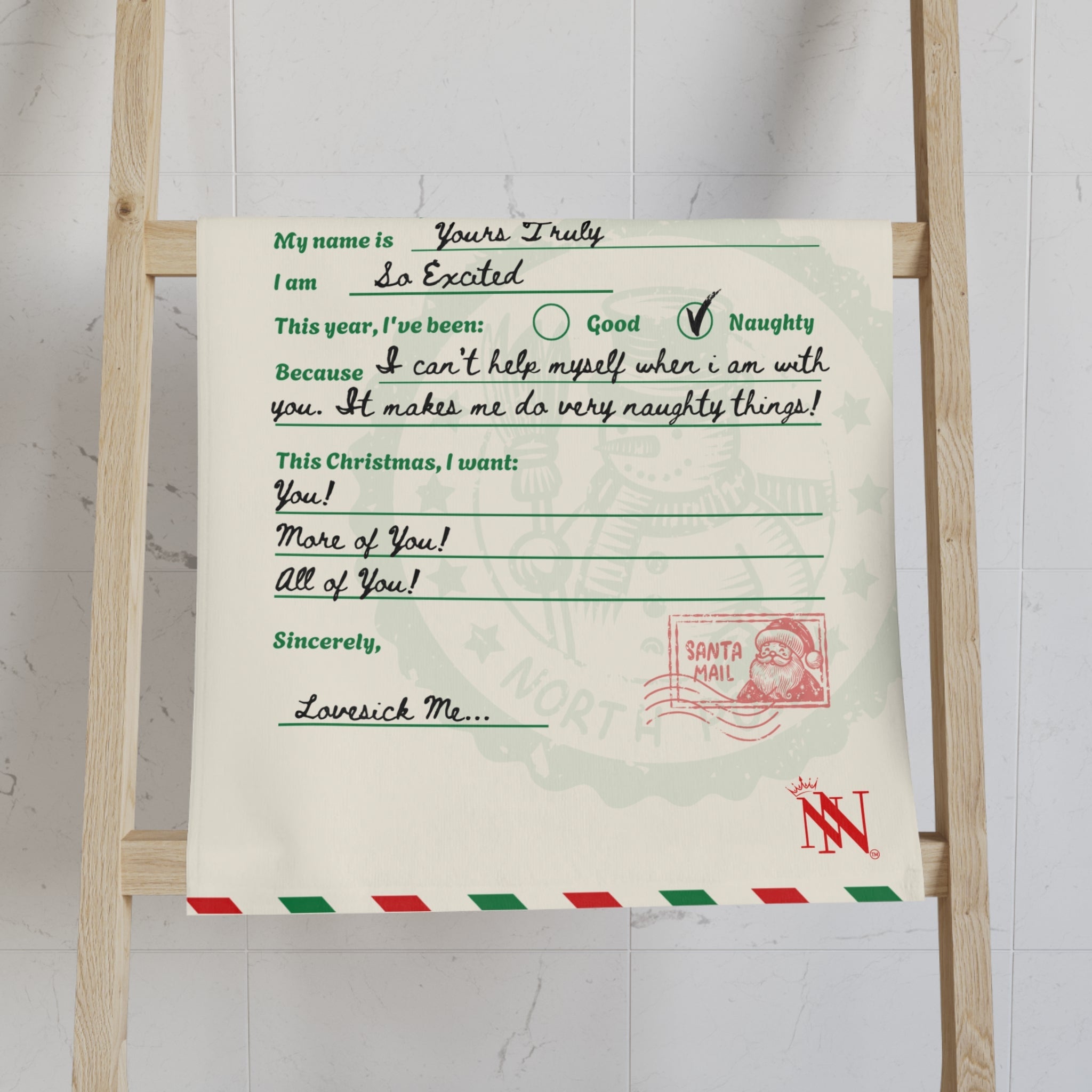 Letter to Santa | Mix & Match Classic Fun-Flirty Lovers’ Towels