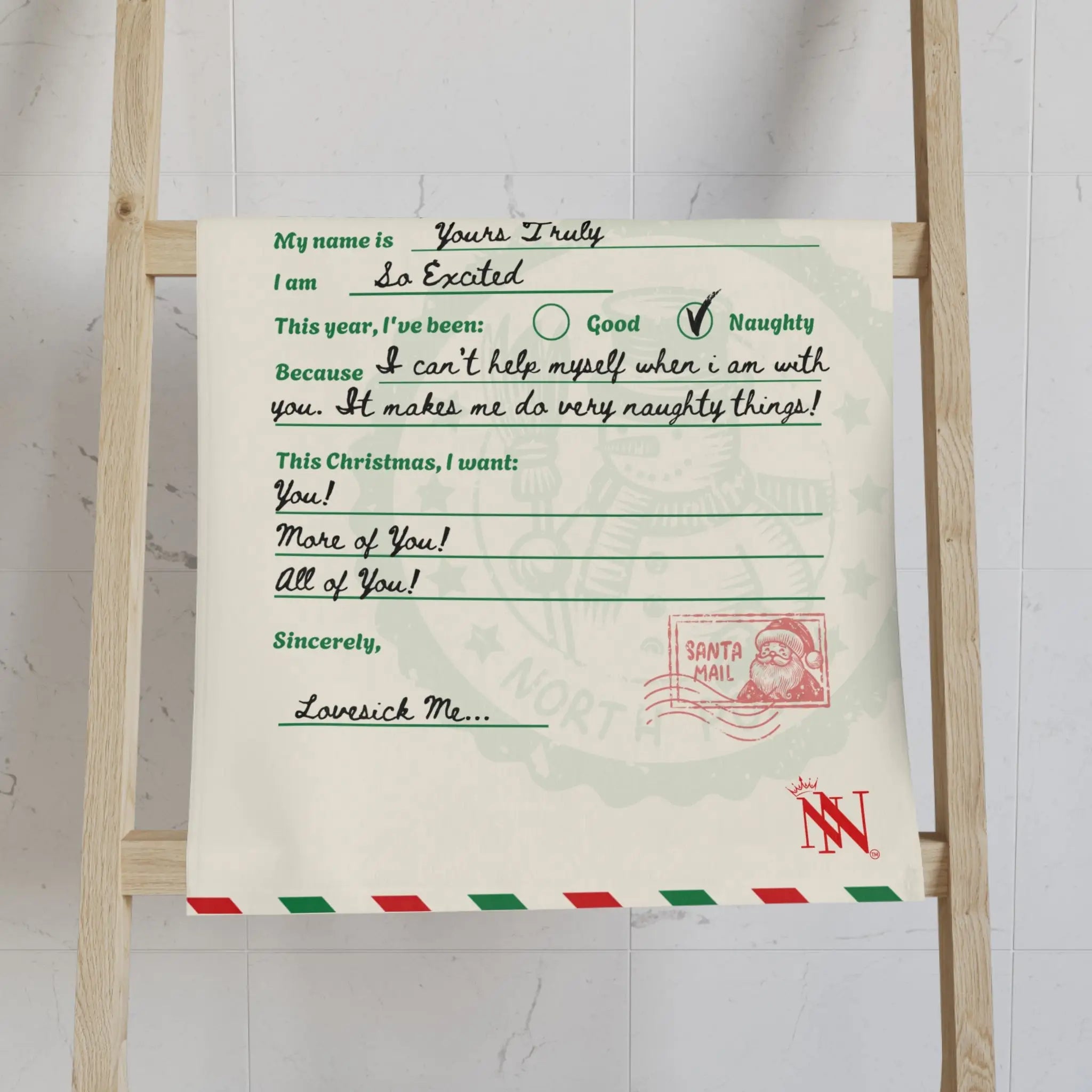 Letter to Santa | Mix & Match Classic Fun-Flirty Lovers’ Towels