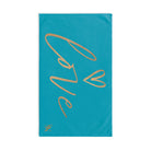 Gold Love Heart Teal Cum Towel