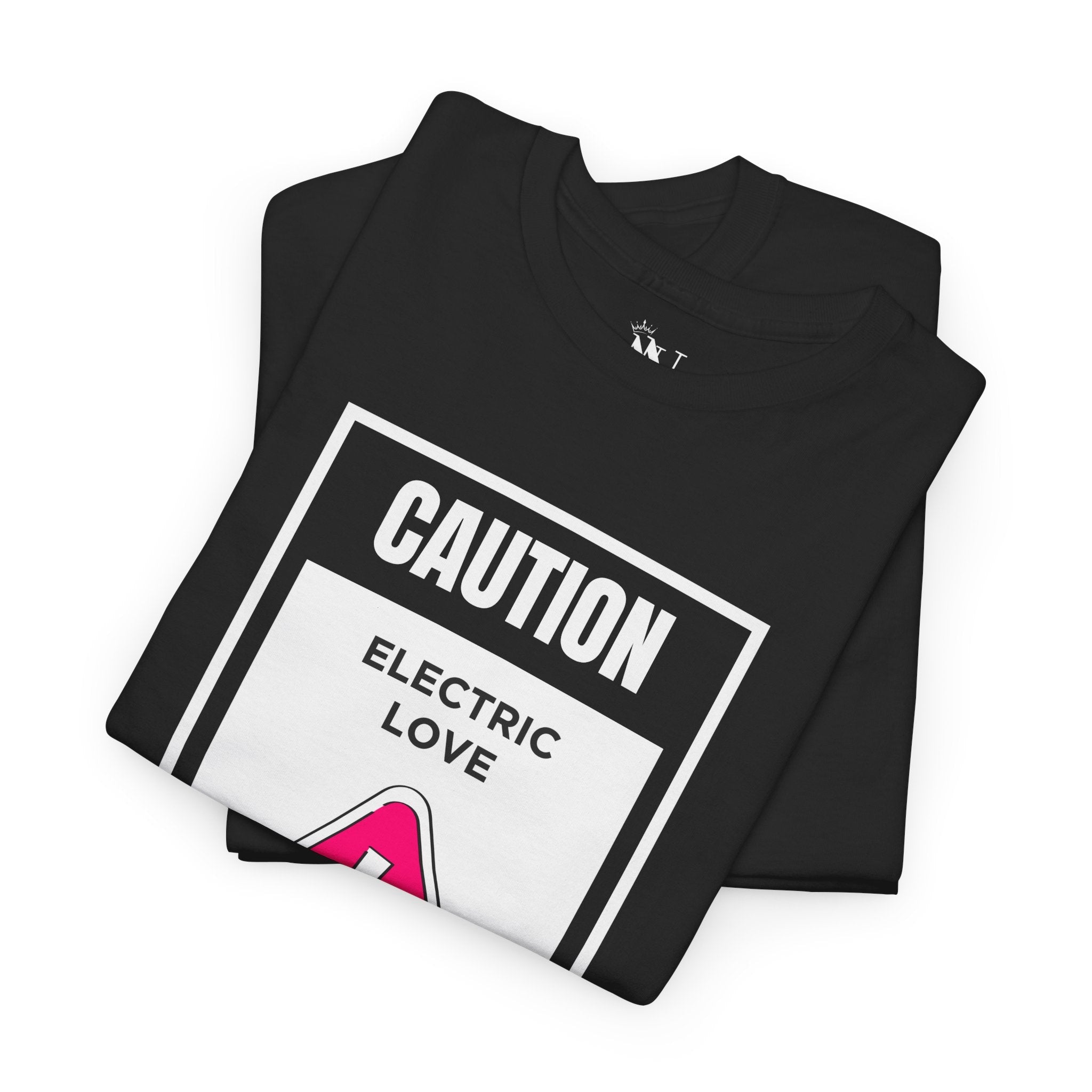 Caution Electric Love Romantic Couples Sex Gifts 100% Cotton T-Shirt