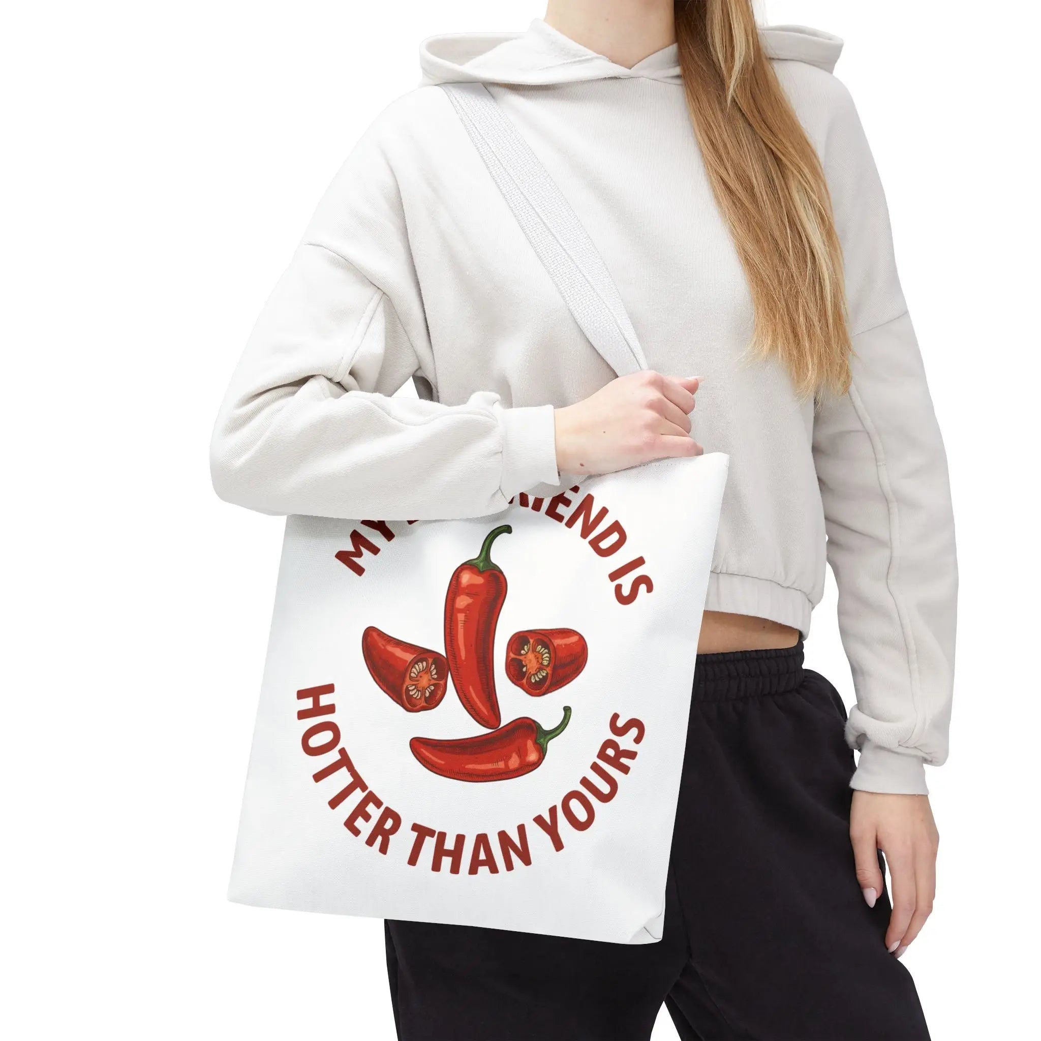 My Boyfriend is Hotter Than Yours Pepper | Mix & Match Fun-Flirty Lovers’ Totes
