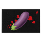 Eggplant Love Emoji Black | Mix & Match Soft Fun-Flirty Lovers’ Towels