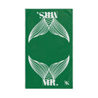Mr. Mrs. Mermaid Shareable Sides Green | Mix & Match Classic Fun-Flirty Lovers’ Towels