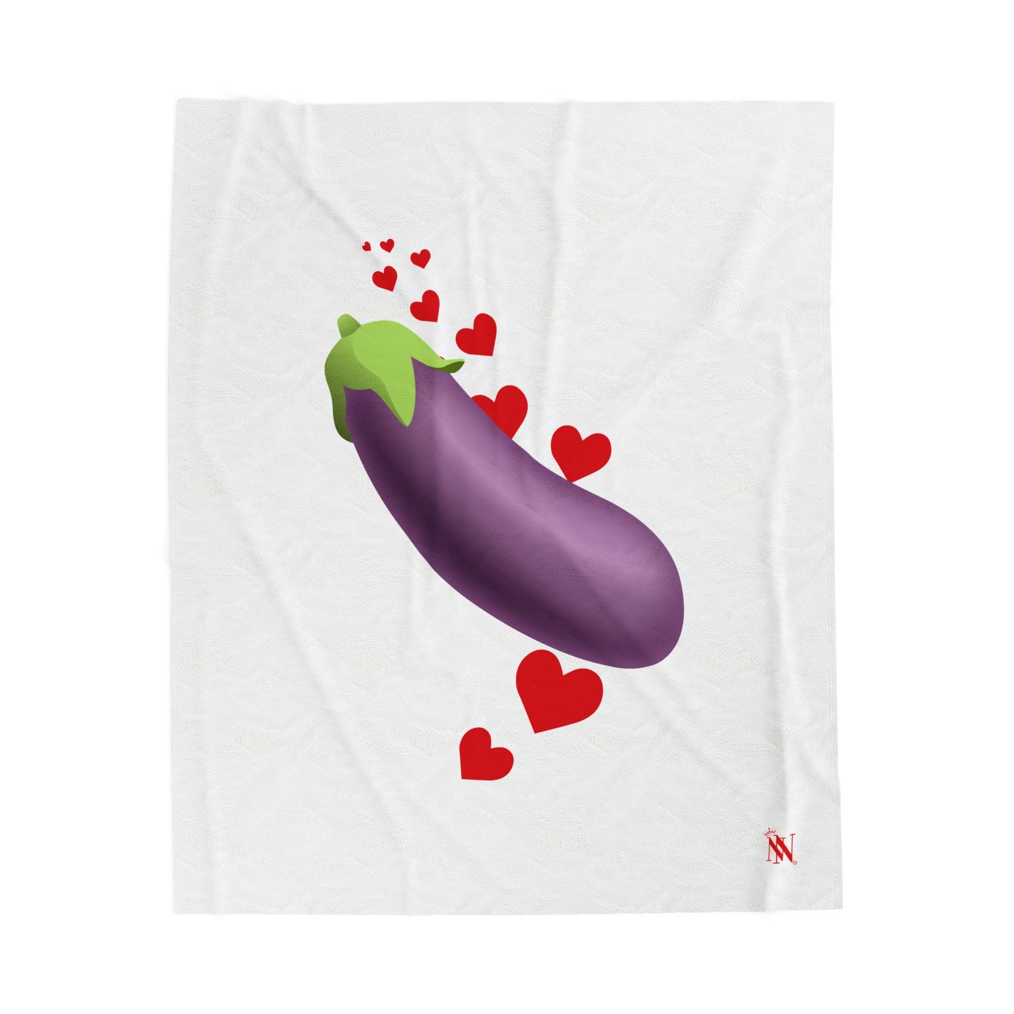 Eggplant Love Emoji | Mix & Match Soft Fun-Flirty Lovers’ Blankets
