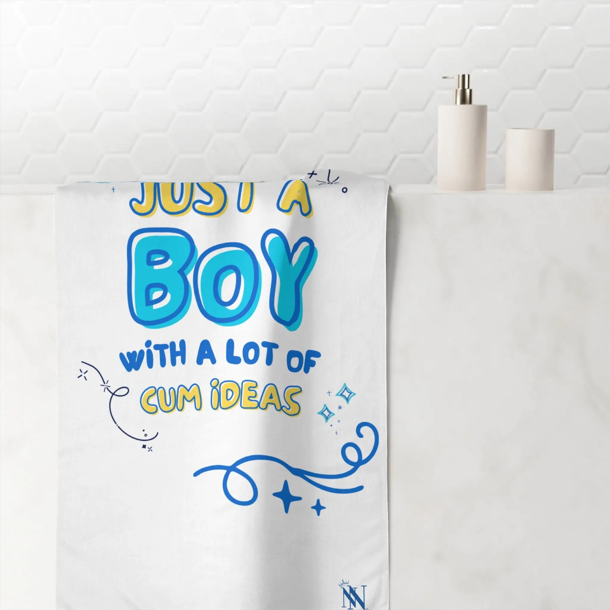 Just a Boy Cum Ideas Extra Large Towel