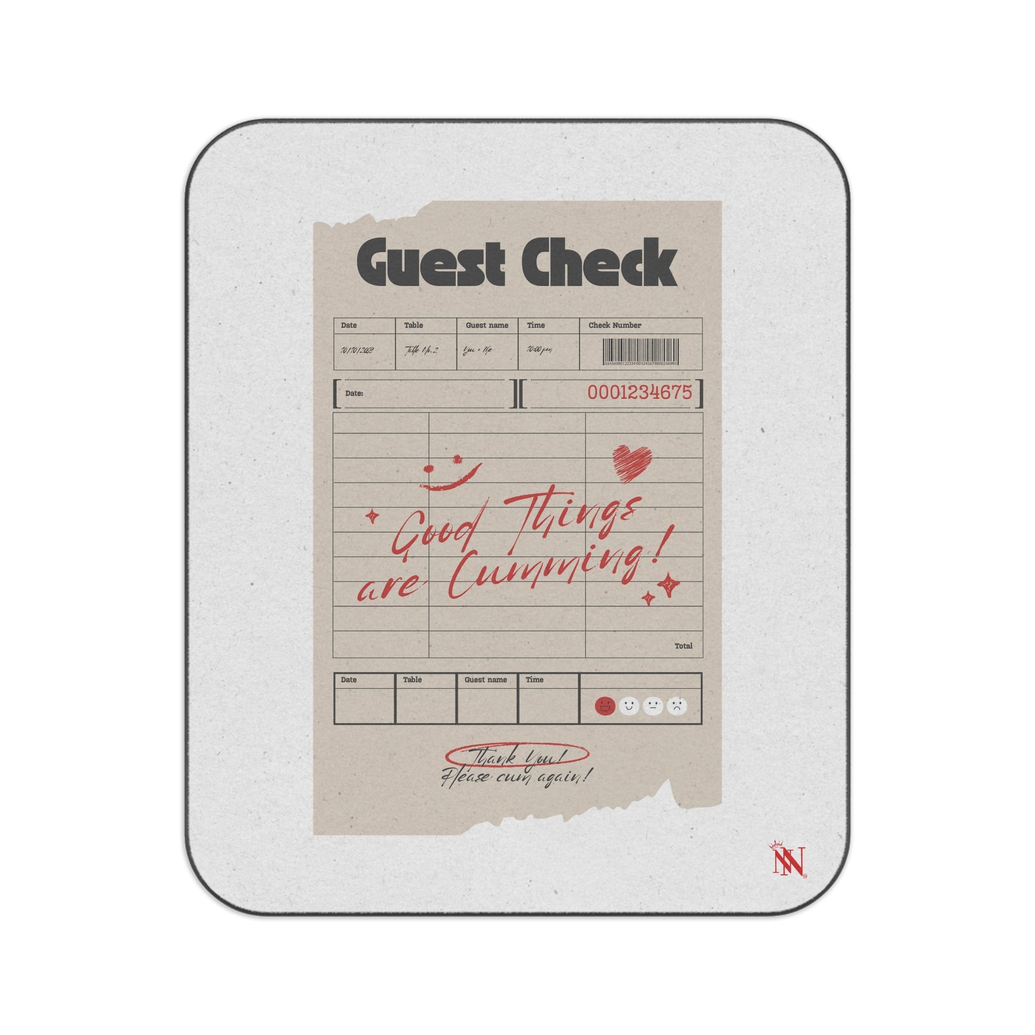 Good Things Are Cumming! Vintage Guest Check | Mix Match Fun-Flirty Lovers’ Water-Resistant Blankets