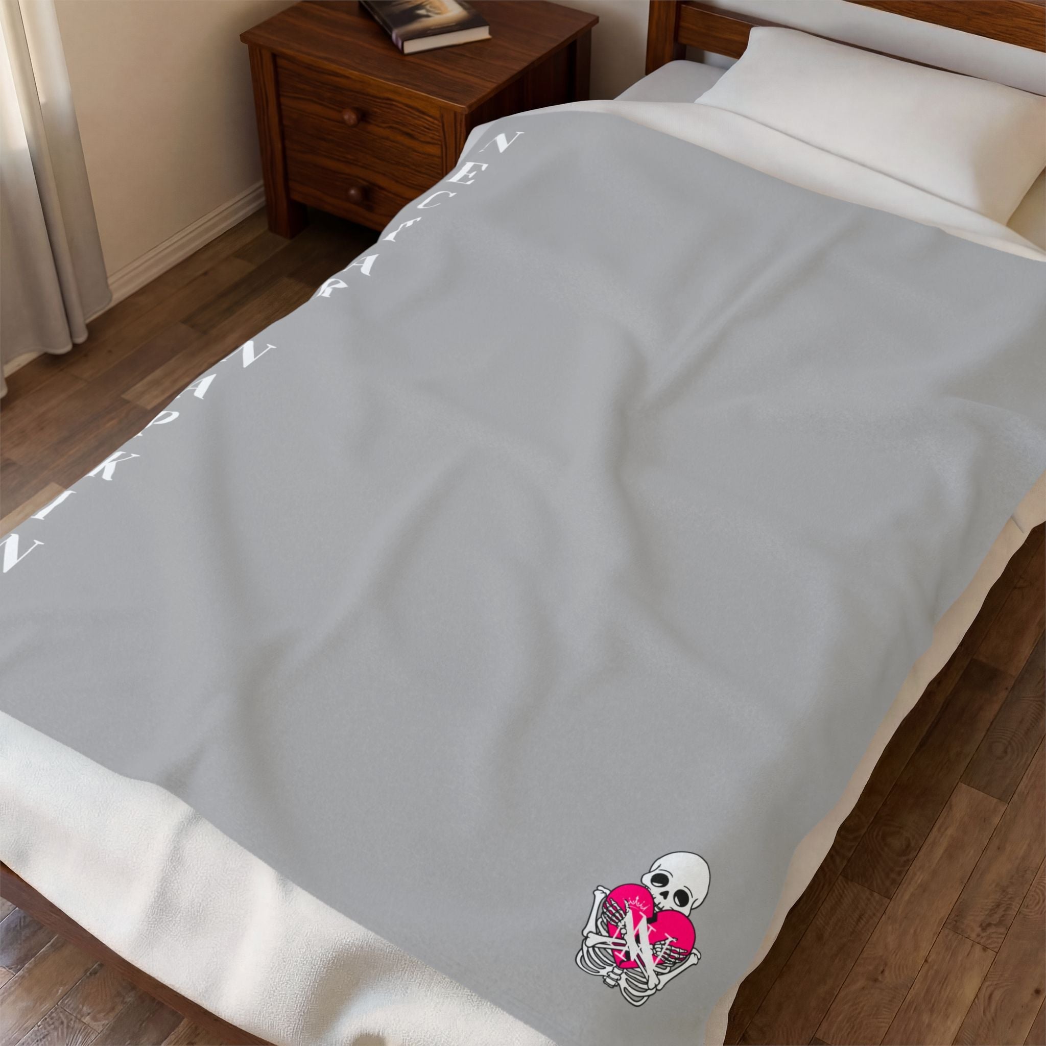 Nectar Napkins Brand Light Grey Love Blanket