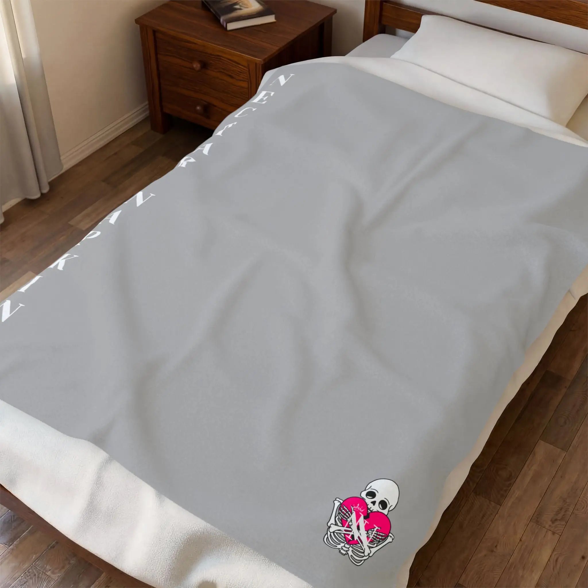 Nectar Napkins Brand Light Grey Love Blanket