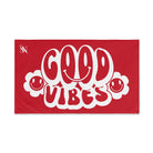 Smiley Happy Face Good Vibes Red | Mix & Match Classic Fun-Flirty Lovers’ Towels