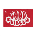 Smiley Happy Face Good Vibes Red | Mix & Match Classic Fun-Flirty Lovers’ Towels