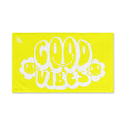 Smiley Happy Face Good Vibes Neon Yellow | Mix & Match Classic Fun-Flirty Lovers’ Towels