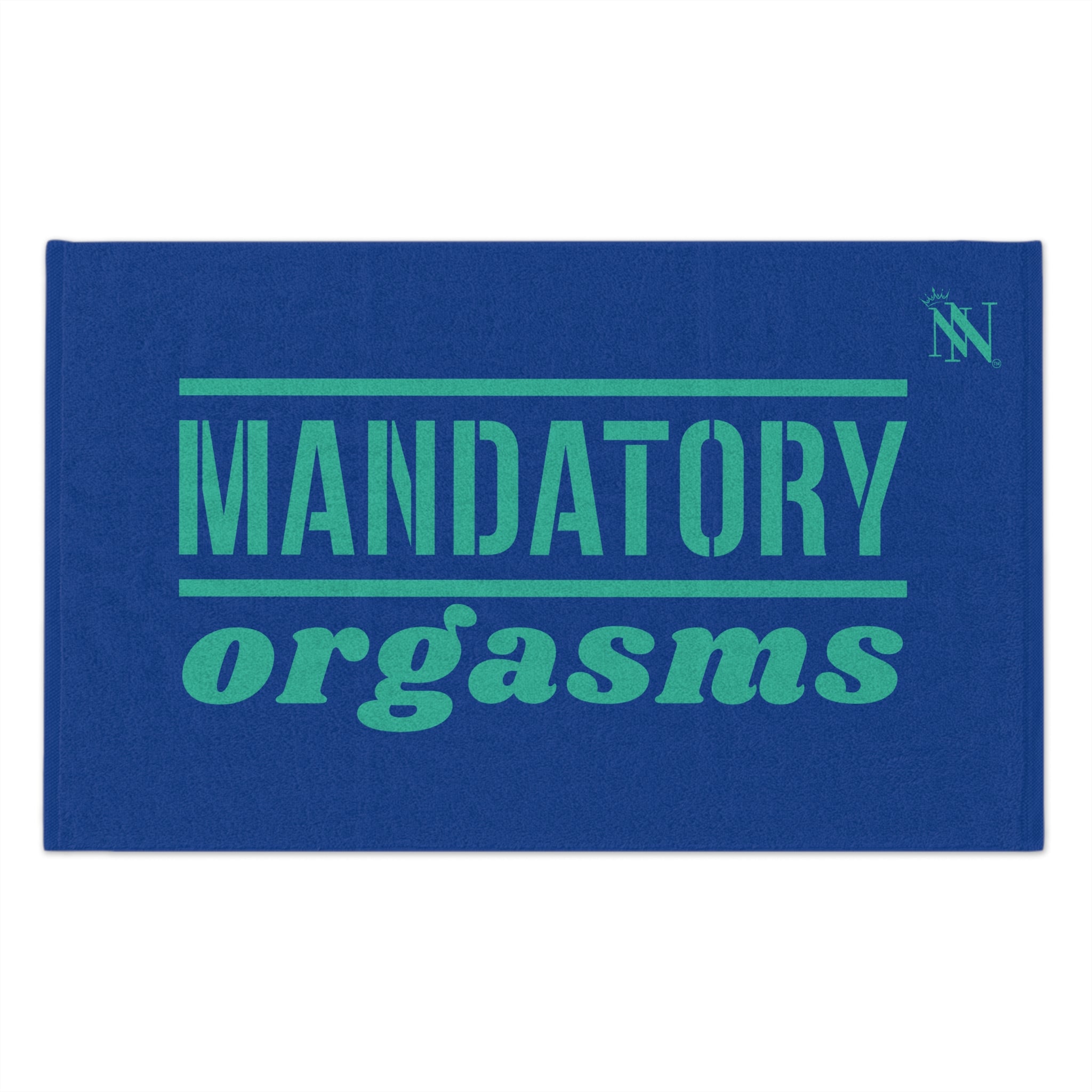 Mandatory Orgasms Blue | Mix & Match Soft Fun-Flirty Lovers’ Towels