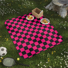 Signature Pink Black Checkers | Mix Match Fun-Flirty Lovers’ Water-Resistant Blankets