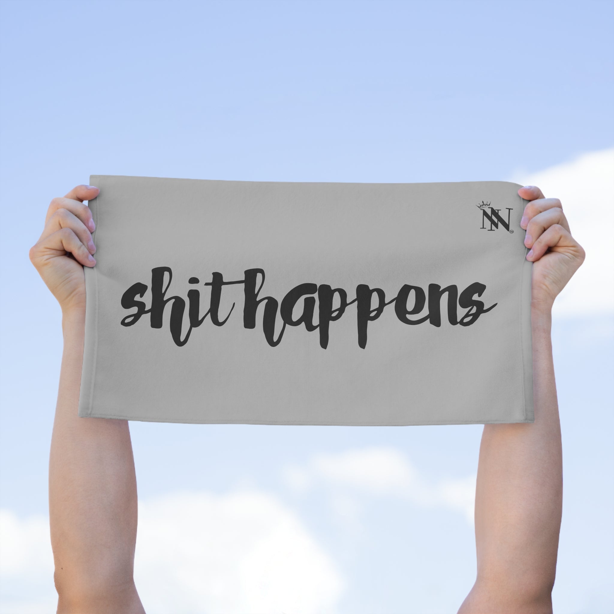 Shit Happens Silver | Mix & Match Soft Fun-Flirty Lovers’ Towels