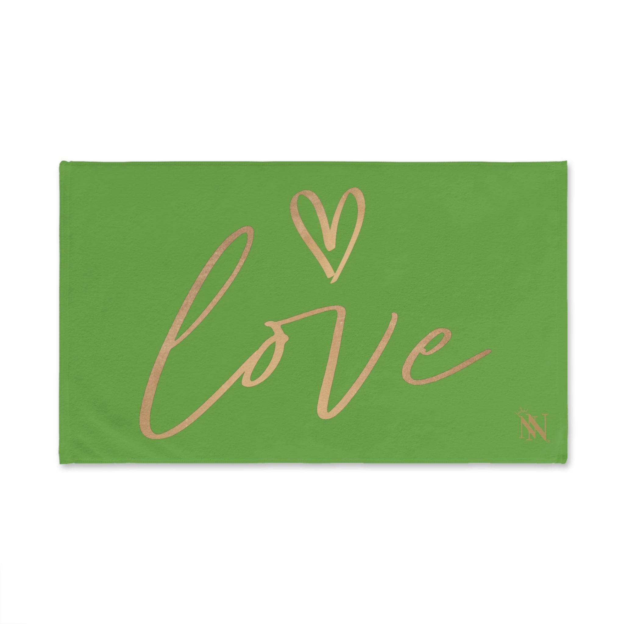 Gold Love Heart Lime Green Cum Towel