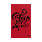 Stay With Me Red | Mix & Match Original Fun-Flirty Lovers’ Towels