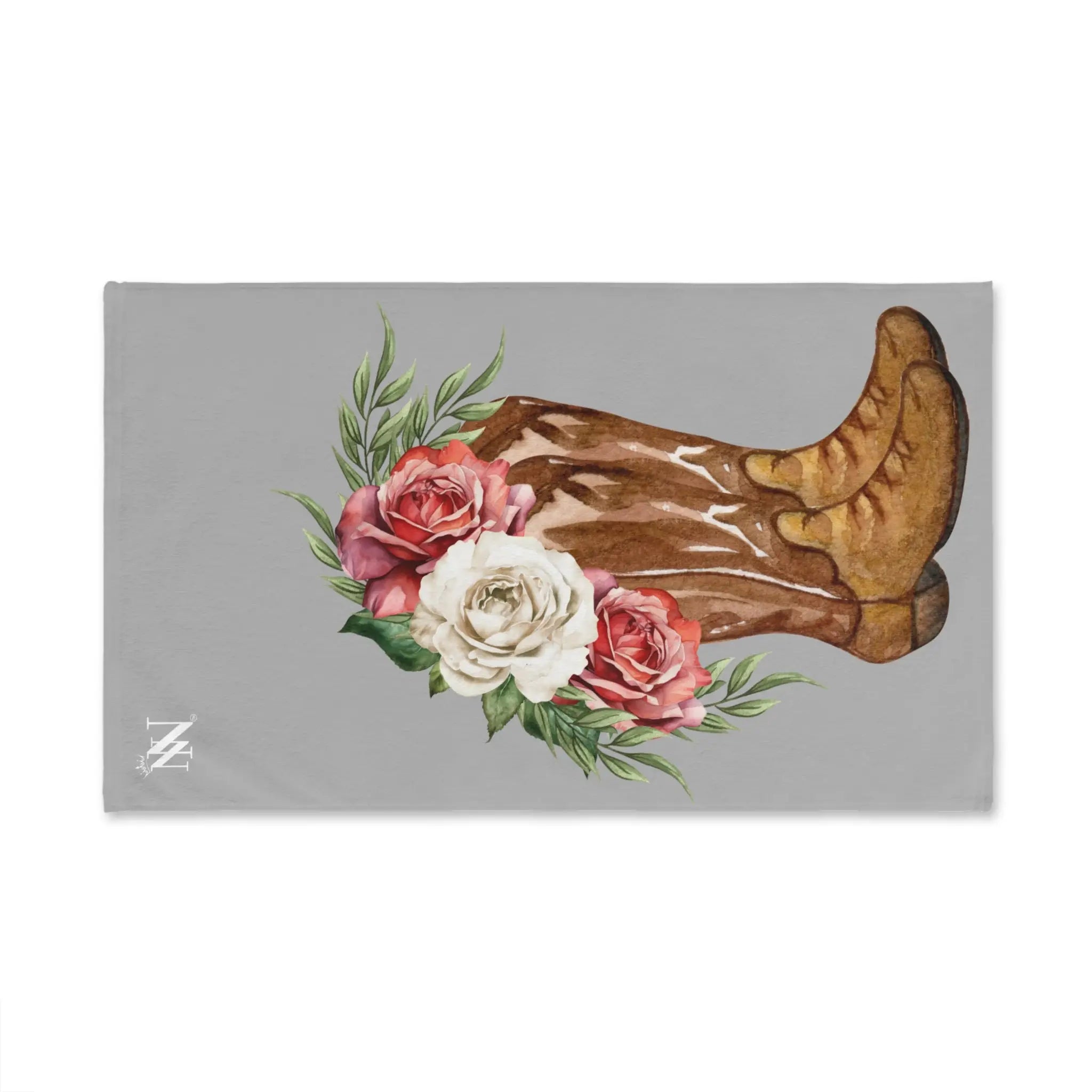 Boot Roses Vows Light Grey | Mix & Match Original Fun-Flirty Lovers’ Towels