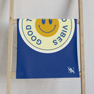 Good Times Good Vibes Happy Face Blue Cum Towel
