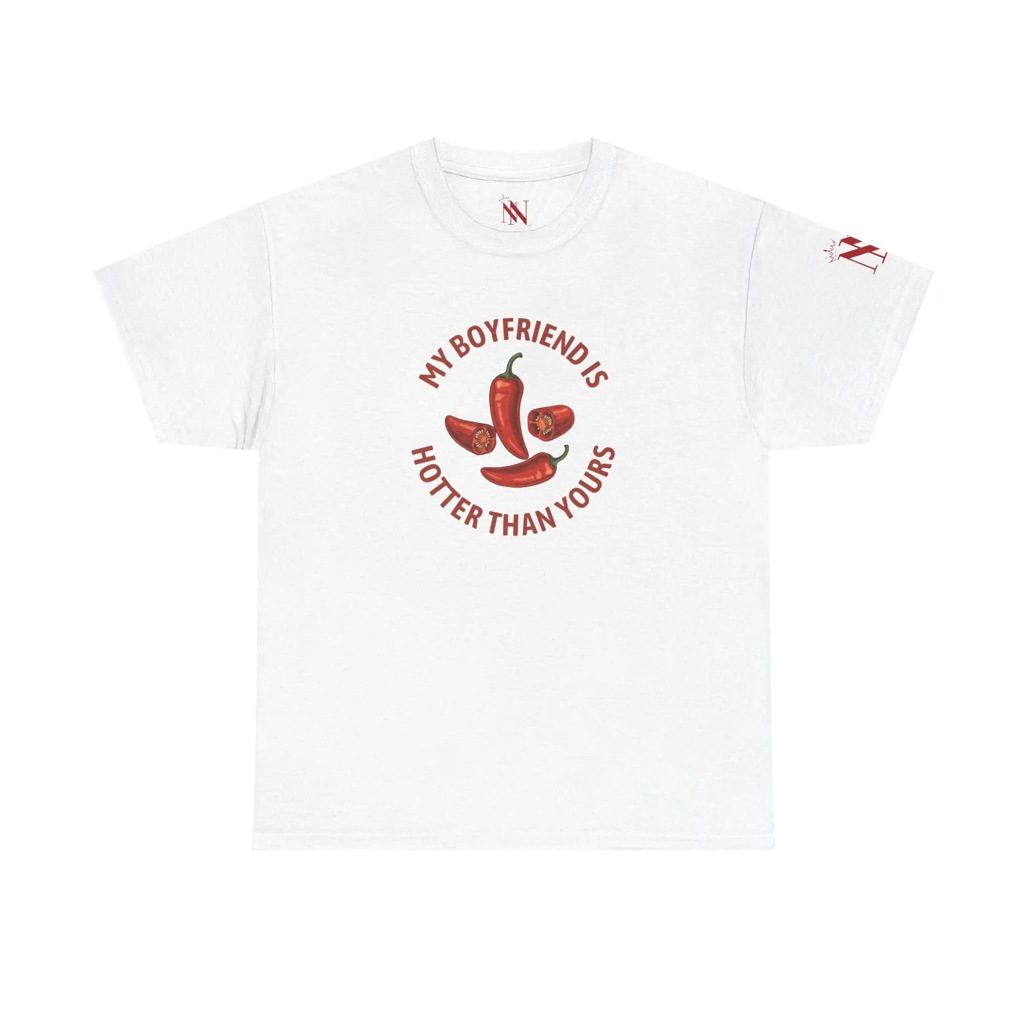 My Boyfriend is Hotter Than Yours Pepper | Mix & Match Cotton Unisex Fun-Flirty Lovers’ T-Shirts