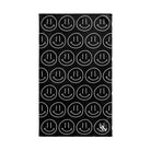 Happy Smiling Emoji Pattern Black | Mix & Match Classic Fun-Flirty Lovers’ Towels
