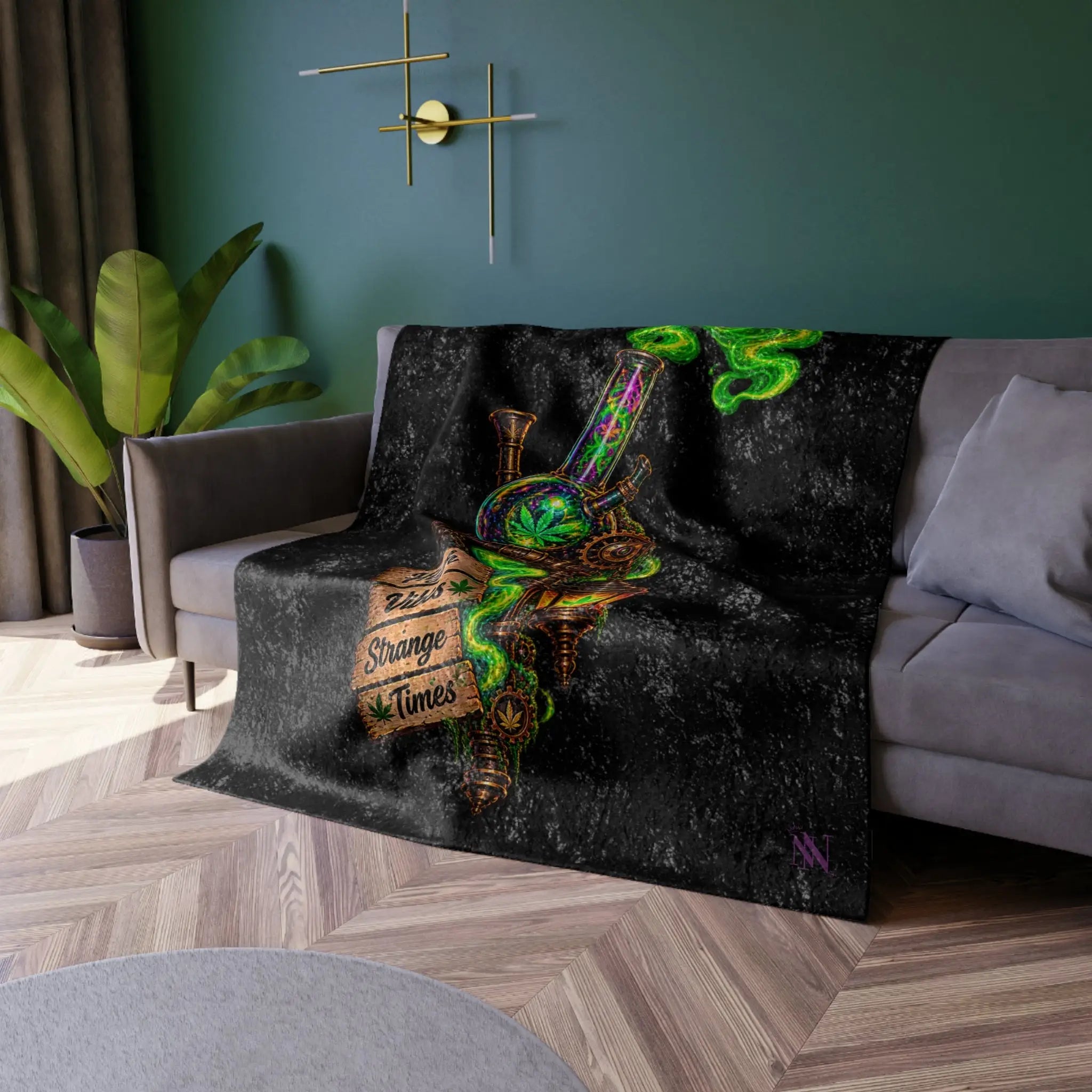 High Vibes Strange Times Crushed Velvet Blanket