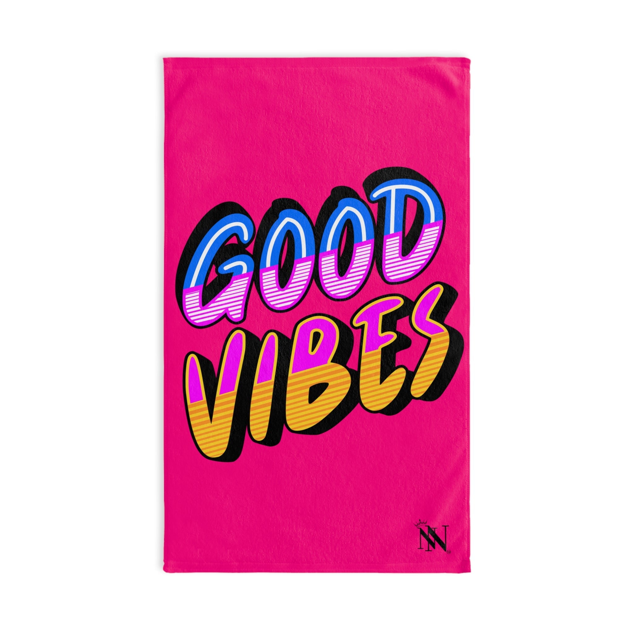 Neon Rainbow Good Vibes Signature Pink | Mix & Match Classic Fun-Flirty Lovers’ Towels