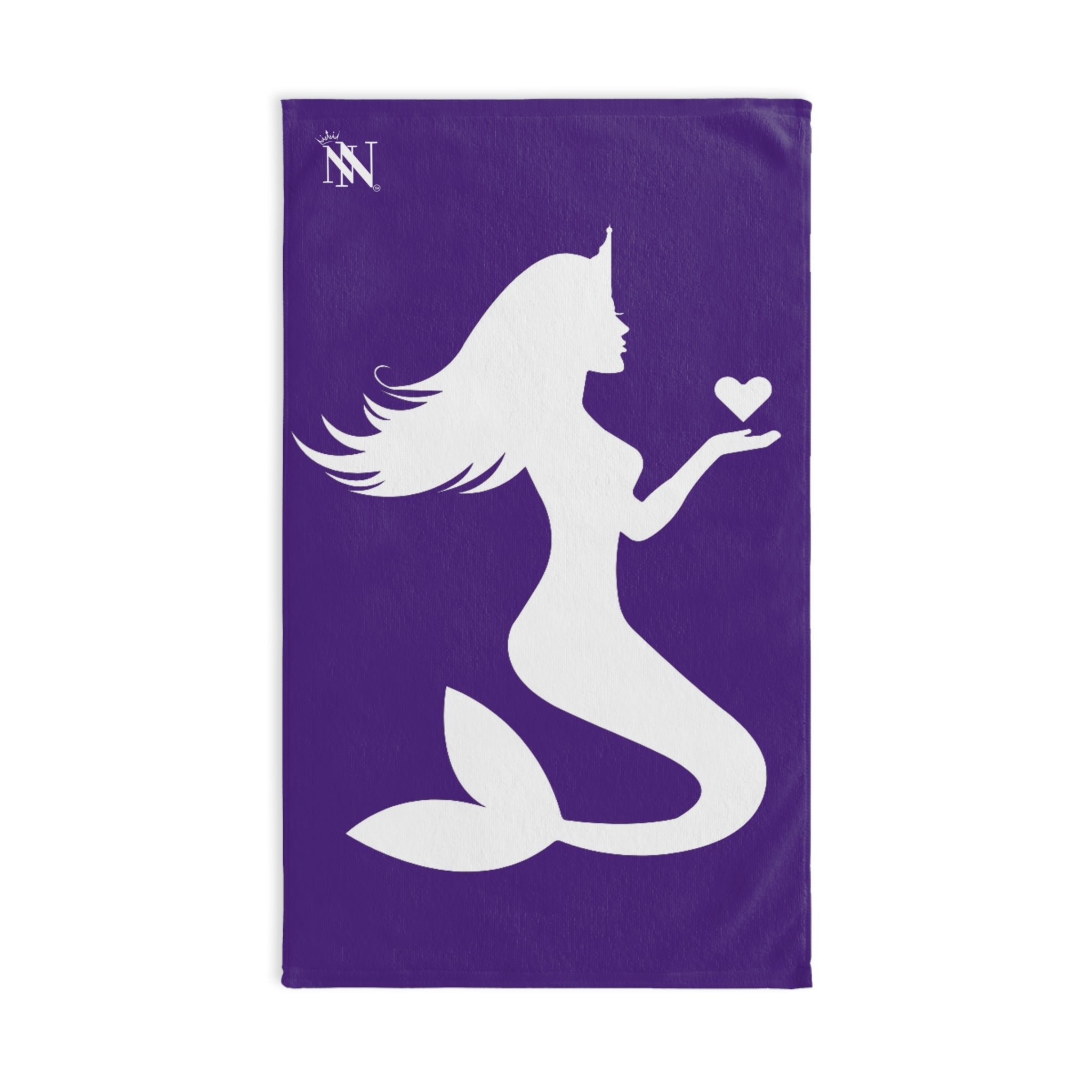 Mermaid Holding Heart Purple Cum Towel