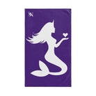 Mermaid Holding Heart Purple | Mix & Match Classic Fun-Flirty Lovers’ Towels