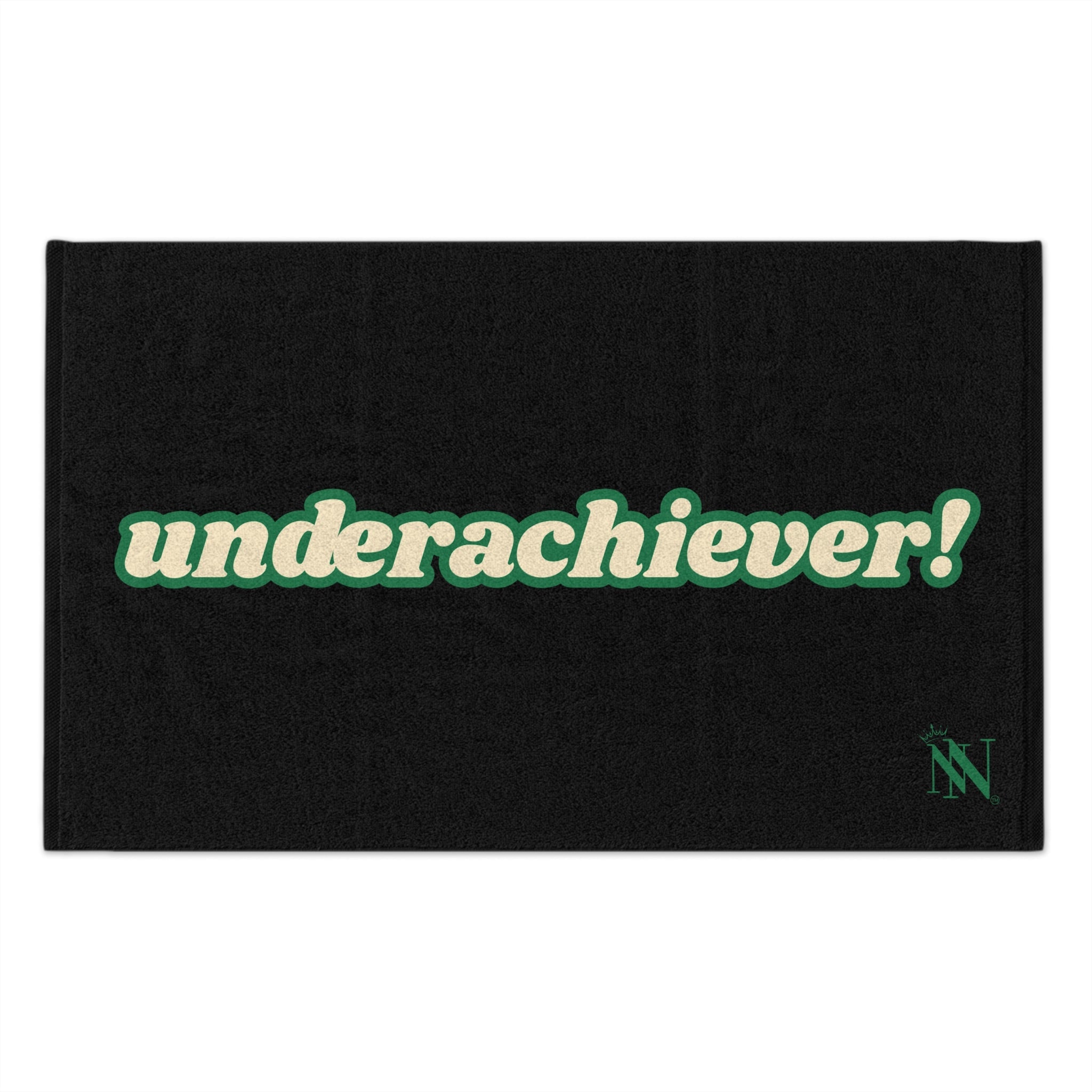 Under Achiever! Black | Mix & Match Soft Fun-Flirty Lovers’ Towels