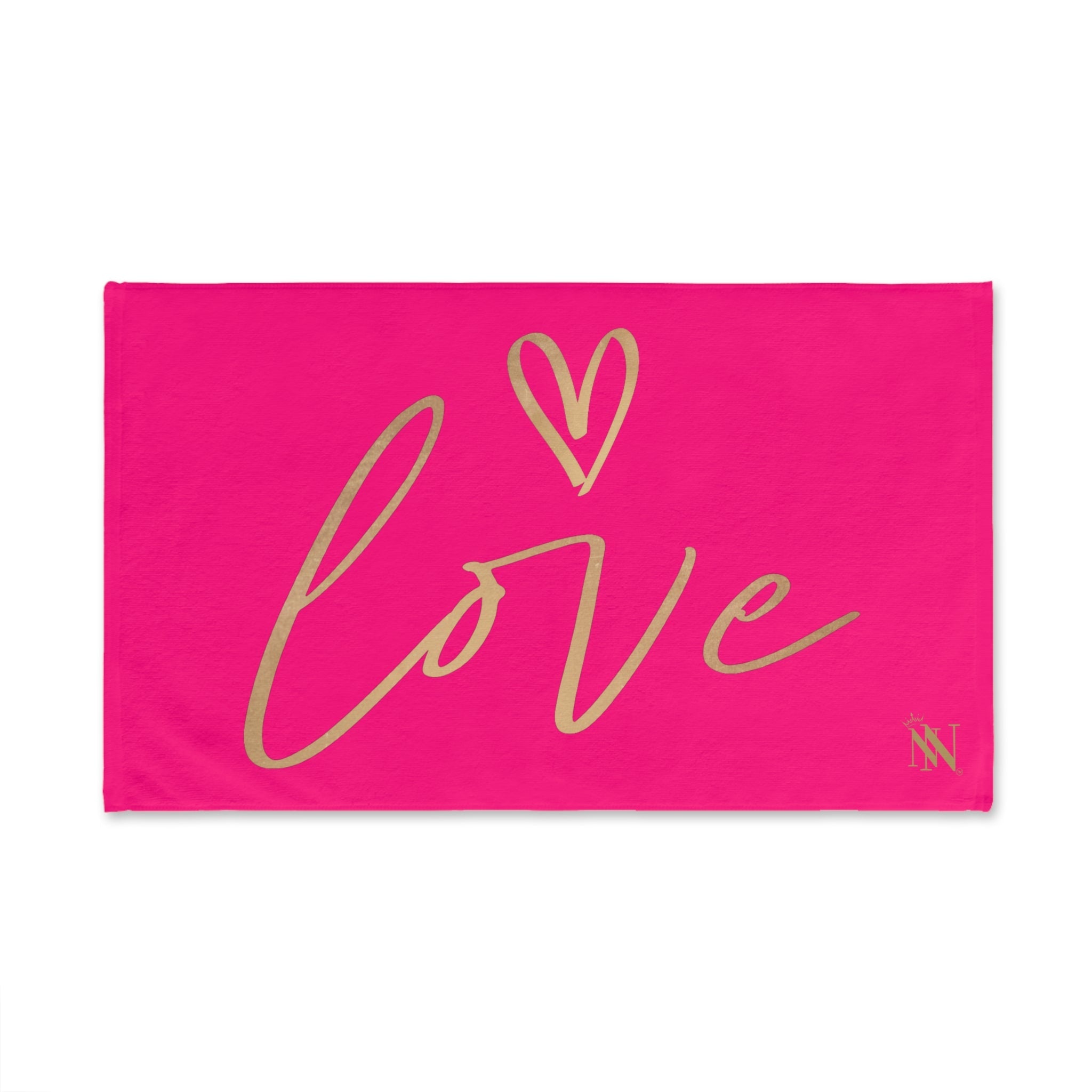 Gold Love Heart Signature Pink Cum Towel
